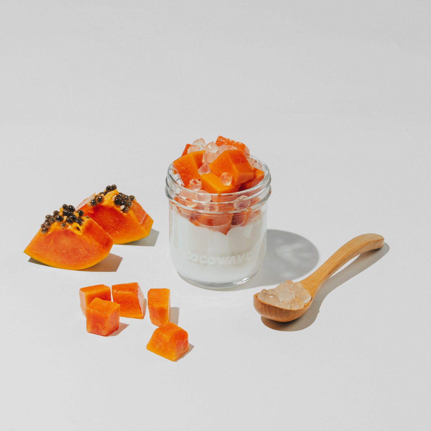 红心木瓜鲜椰冻(0糖) Papaya Coconut Pudding (No Sugar Added)
