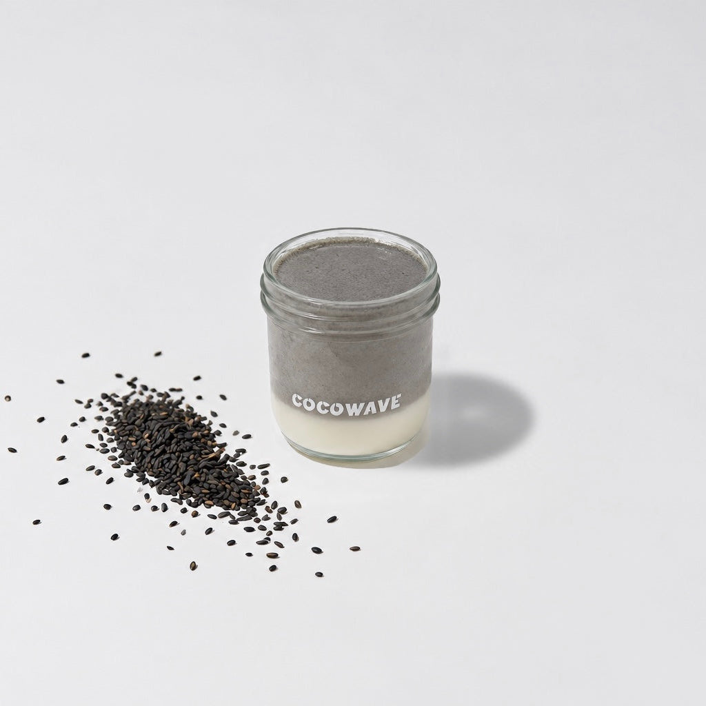 黑芝麻鲜奶麻薯鲜椰冻