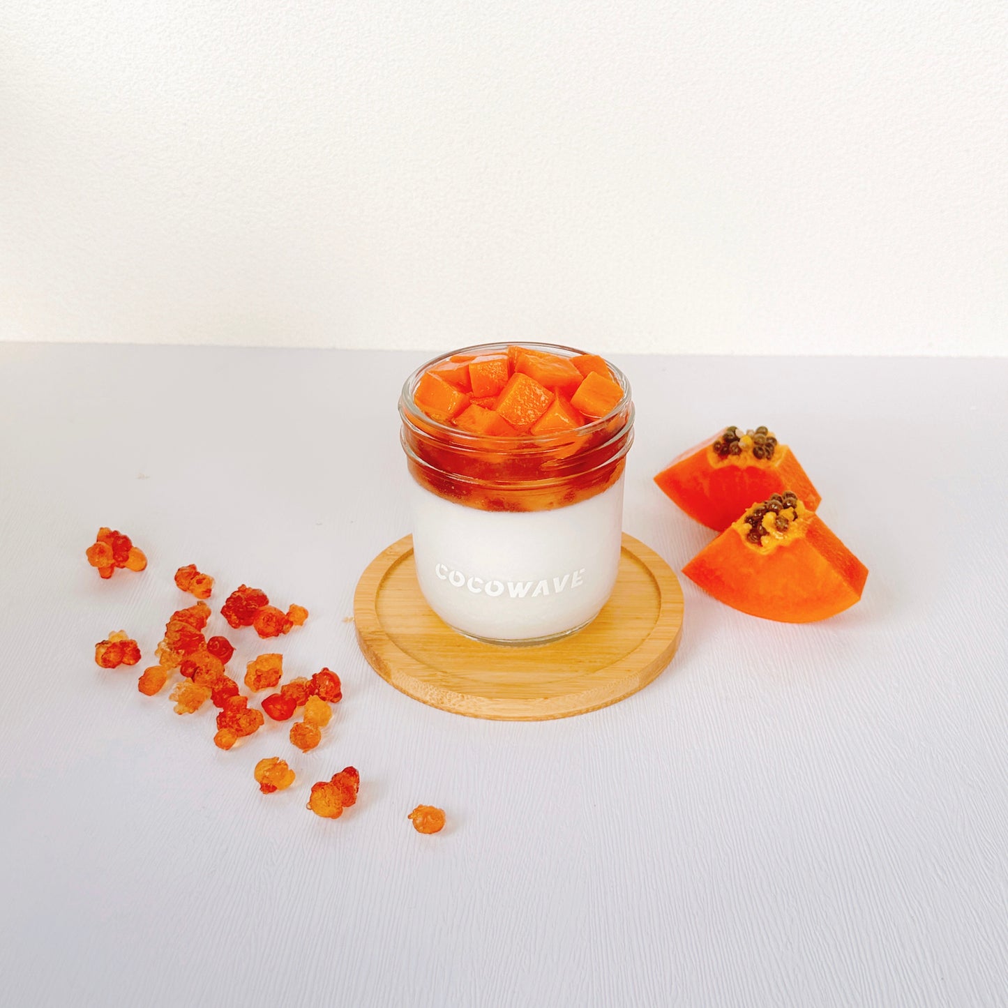 木瓜桃胶鲜椰冻 Papaya Peach Gum Coconut Pudding