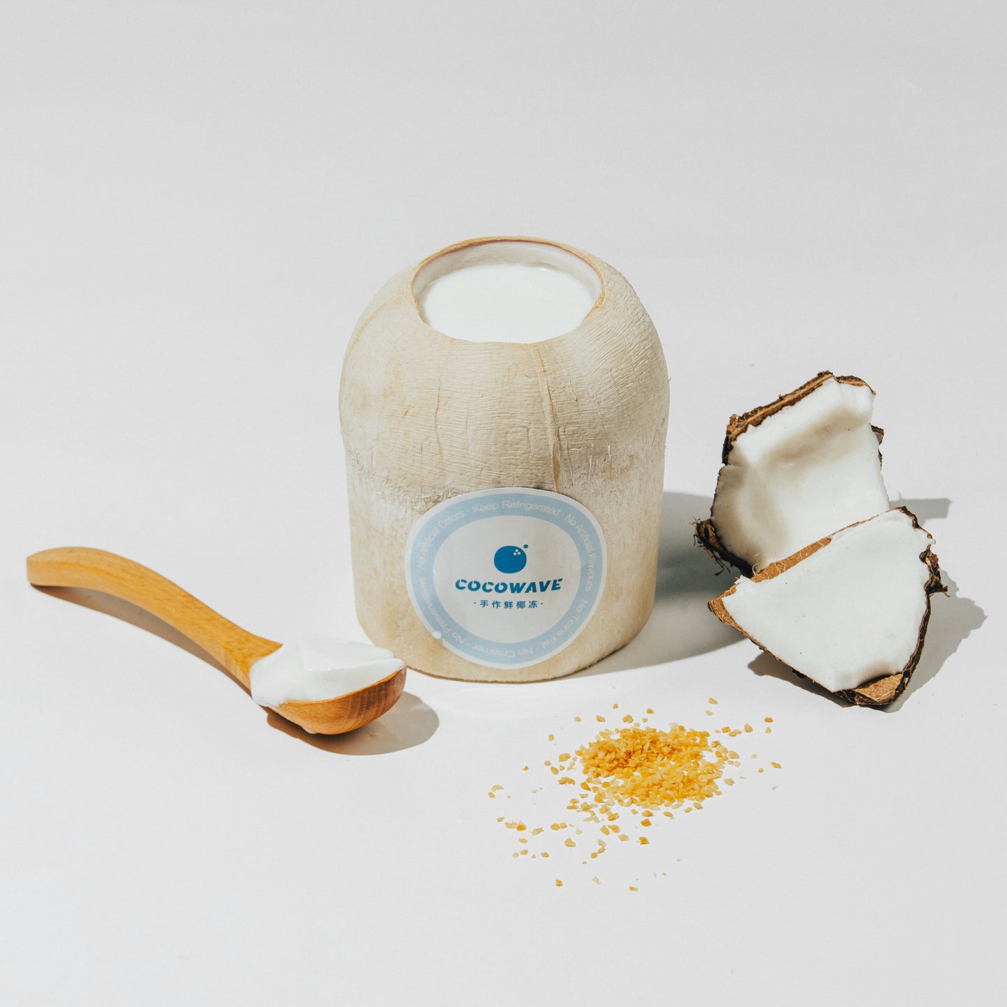 原只香水鲜椰冻（0糖不甜） Fresh NamHom Coconut Pudding With Toasted Coconut Flakes (No Sugar Added)