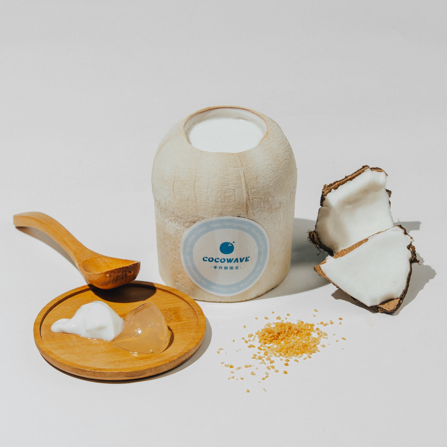 原只香水鲜椰冻（双层） Fresh NamHom Coconut Pudding With Toasted Coconut Flakes (Double Layer)