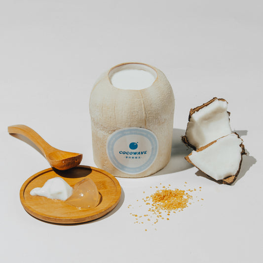 原只香水鲜椰冻（双层） Fresh NamHom Coconut Pudding With Toasted Coconut Flakes (Double Layer)