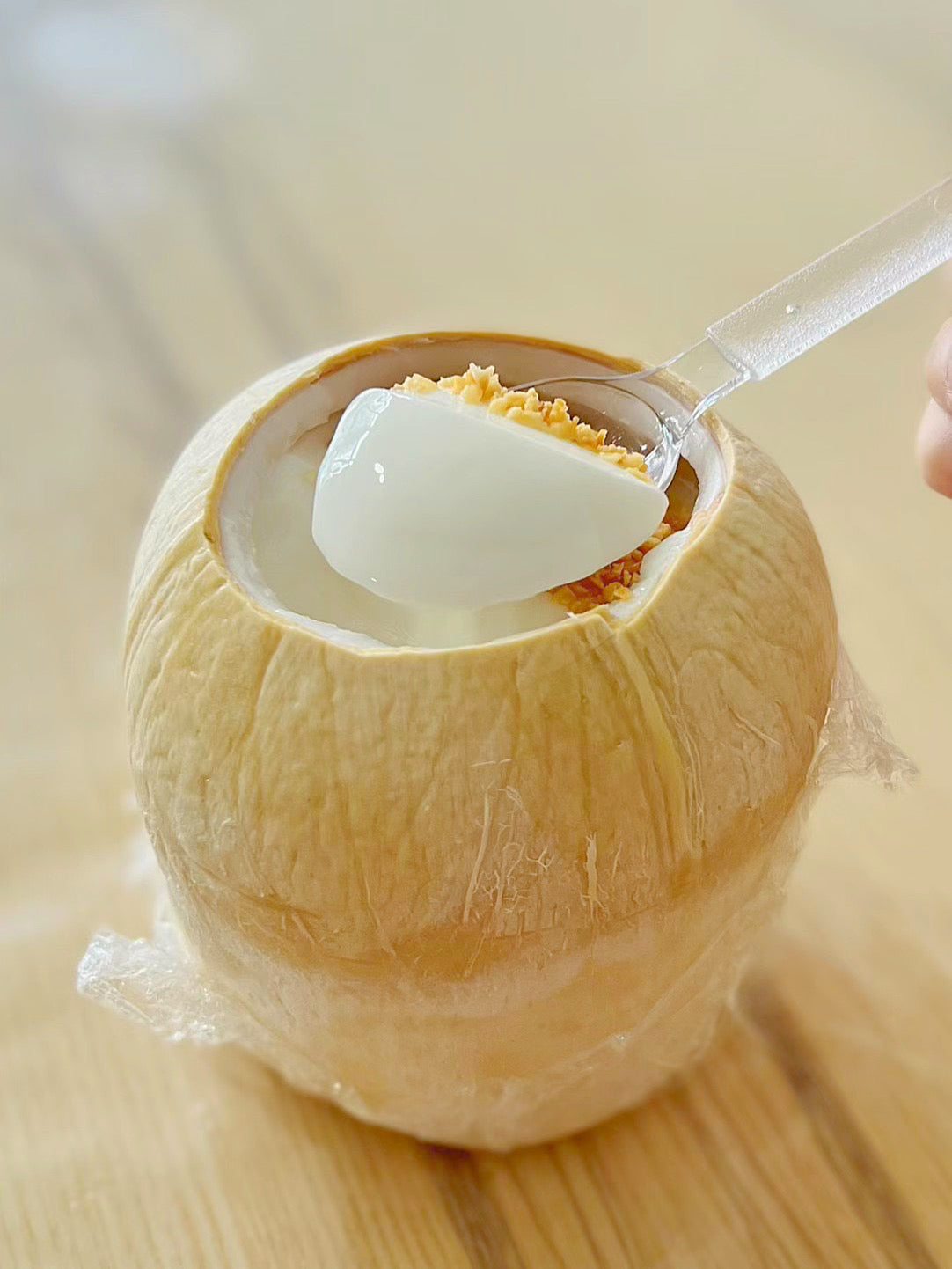 原只香水鲜椰冻（0糖不甜） Fresh NamHom Coconut Pudding With Toasted Coconut Flakes (No Sugar Added)